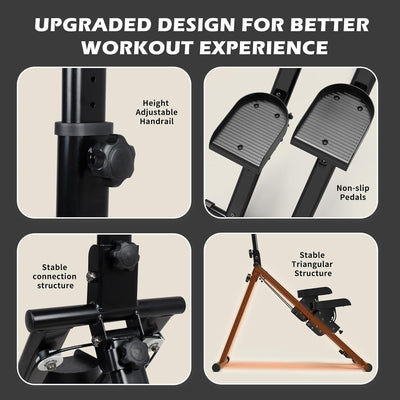 Leikefitness Stair Stepper for Home Gym,Vertical Climber Machine for Full-Body Workout,Foldable Cardio Stepper with Adjustable Handle and Treads for Women & Men