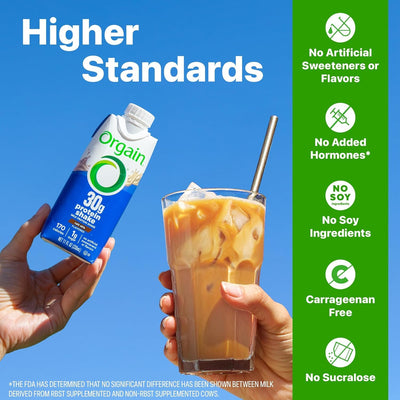 Orgain 30g High Protein Shake, Dairy Isolate Milk Protein, Vanilla Bean, 5g BCAAs, 1g Sugar Per Serving, Meal Replacement, Ready to Drink, Keto Friendly, Gluten-Free 11 Fl Oz (Pack of 12)