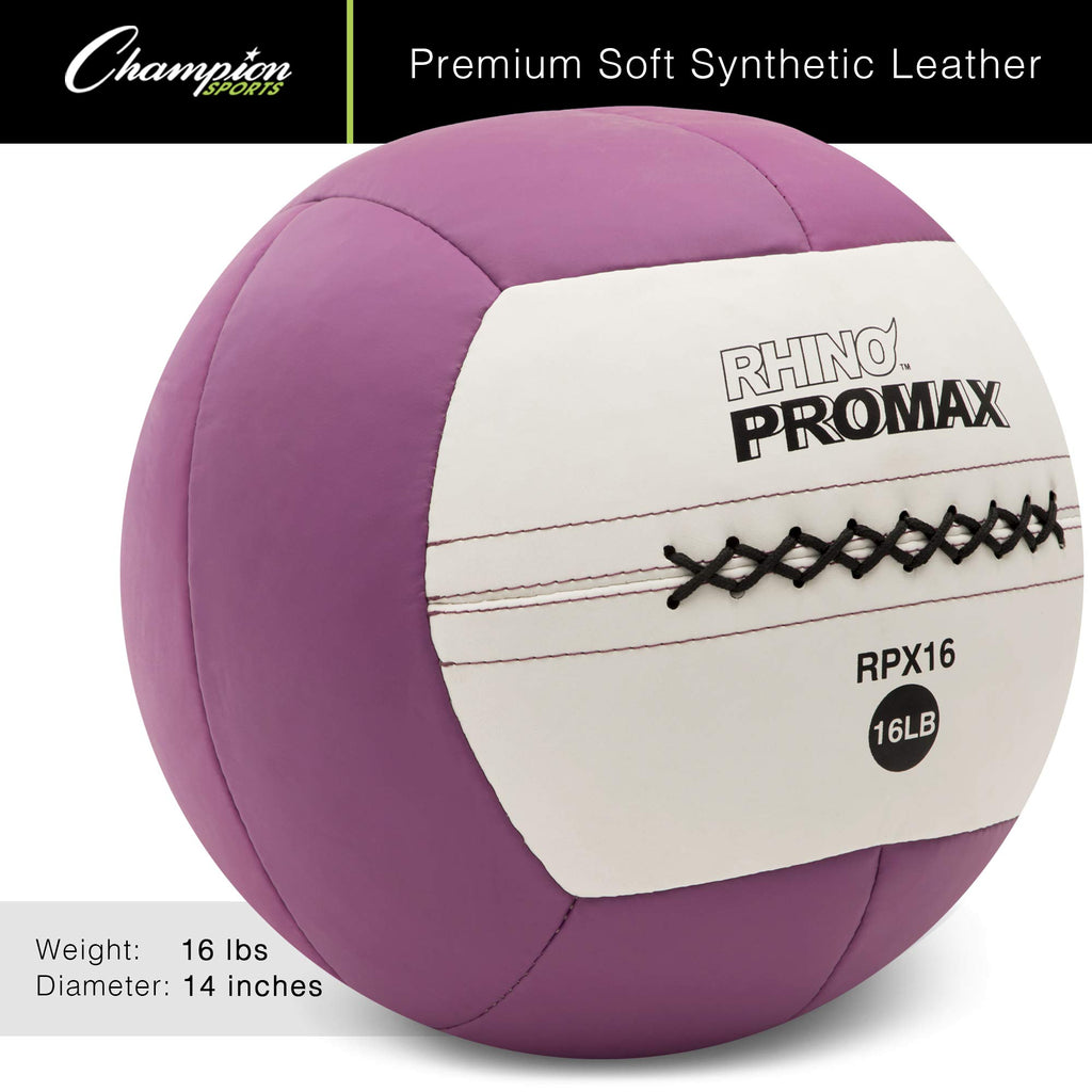 Champion Sports Rhino Slam Ball, 4-30 lb. Non-Slip Grip, Weightlifting, Crossfit, Home Gym, Fitness, 14" Diameter Balls, Optional Storage Rack/Tree Sold Separately