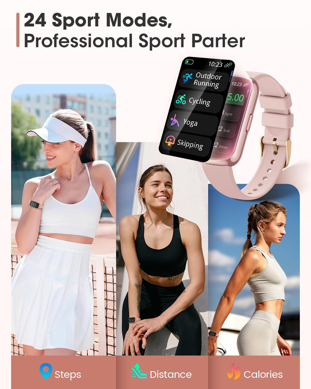 Fitness Watches for Women, Fitness Tracker with Heart Rate/SpO2 Monitor, Smart Watches for Women with Sleep/Step Tracker, 20+ Sport Modes Activity Tracker, Android Smart Watch for Phones