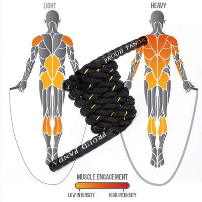 Heavy Jump Ropes for Fitness 2LB/3LB/5LB,Weighted Adult Skipping Rope Exercise Battle Ropes for Men & Women,Total Body Workouts, Power Training in Gym to Improve Strength and Building Muscle