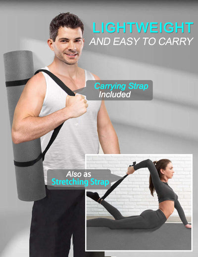 Extra Long & Wide Thick Yoga Mat for Tall Men & Women, 84'' x 32'' x 7mm Oversized Yoga Mat Double-Sided Non Slip, Pro TPE Yoga Mats with Strap