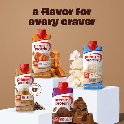 Premier Protein Shake, Vanilla, 30g Protein, 1g Sugar, 24 Vitamins & Minerals to Support Immune Health, 11 fl oz, Pack of 12 (Packaging May Vary)