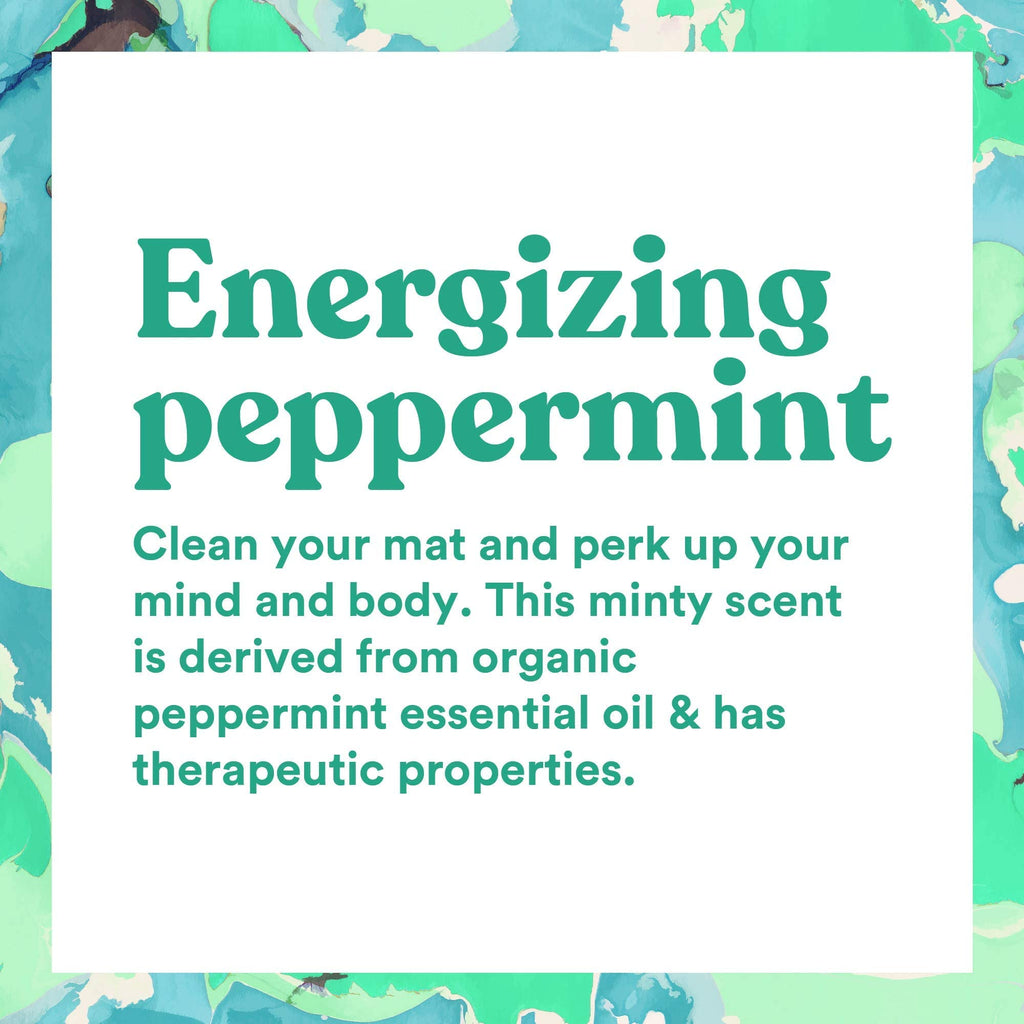 ASUTRA Yoga Mat Cleaner Spray (Energizing Peppermint), 4 fl oz - No Slippery Residue, Organic Essential Oils, Deep-Cleansing for Fitness Gear & Gym Equipment, Microfiber Towel Included