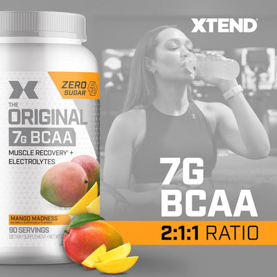 Xtend Original BCAA Powder 7g BCAA and 2.5g L-Glutamine, Sugar Free Post Workout Muscle Recovery Drink with Amino Acids for Men & Women, 30 Servings