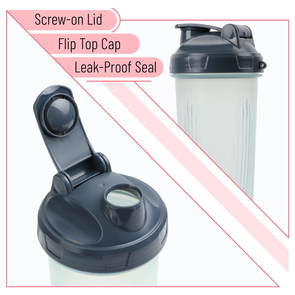 Mr. Pen- Shaker Bottles for Protein Mixes, 28 oz, 2 Pack, Light Blue & Red, Protein Shaker Bottle with Wire Whisk Ball, Blender Bottle