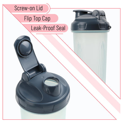 Mr. Pen- Shaker Bottles for Protein Mixes, 28 oz, 2 Pack, Light Blue & Red, Protein Shaker Bottle with Wire Whisk Ball, Blender Bottle