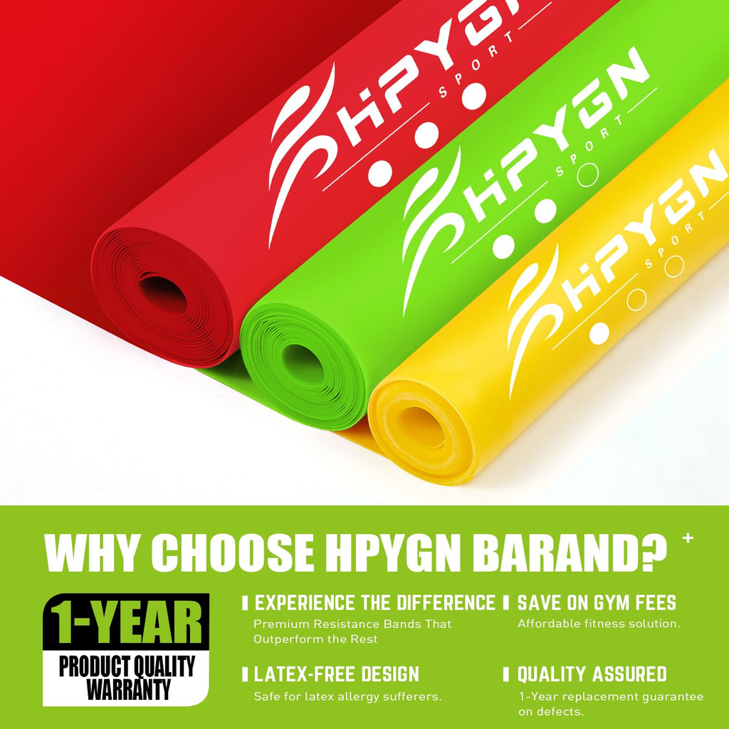 Resistance Bands, Exercise Bands, Physical Therapy Bands for Strength Training, Yoga, Pilates, Stretch Elastic Band with Different Strengths, Workout Bands for Home Gym