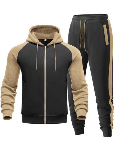 Men's Tracksuit 2 Pieces Set Zip Up Hoodie Sweatsuits Athletic Jogging Suit Set Casual Outfit with Pockets