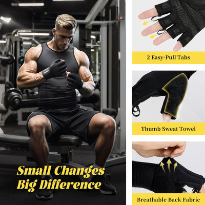 Weight Lifting Gloves with Wrist Support, Gym Workout Gloves for Men Women, Full Palm 6mm Padded & Grip, Exercise Wrist Wraps for Weightlifting, Fitness, Strength Training