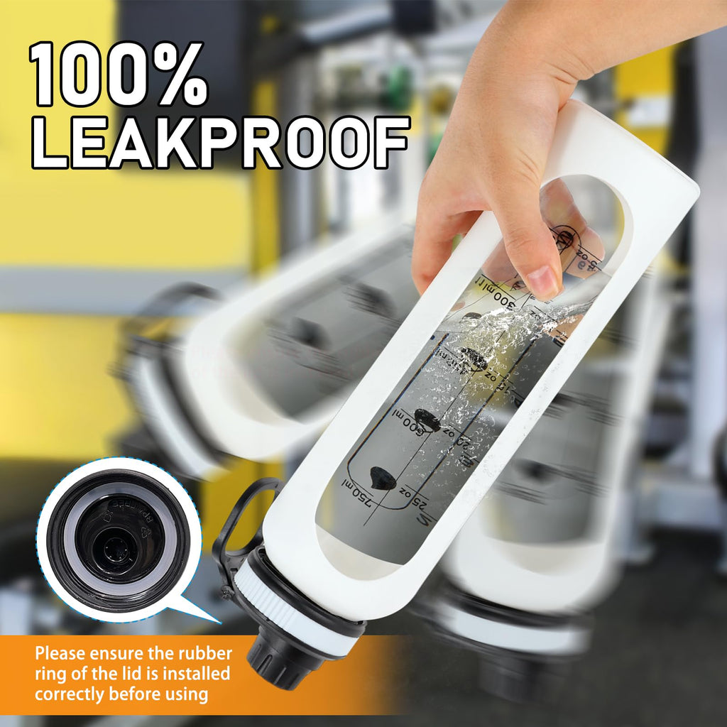 Glass Shaker Bottle 34oz/1L Black Glass Protein Shaker Bottle With Shaker Ball Large Shaker Bottles for Protein Mixes Portable Powder Mixer Blender Water Bottle for Gym Workout Sports