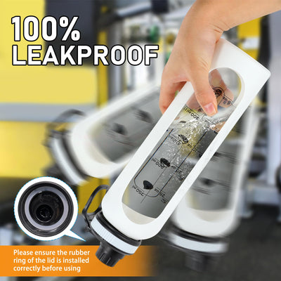 Glass Shaker Bottle 34oz/1L Black Glass Protein Shaker Bottle With Shaker Ball Large Shaker Bottles for Protein Mixes Portable Powder Mixer Blender Water Bottle for Gym Workout Sports