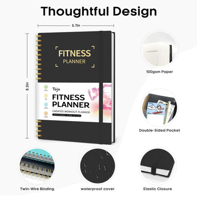 Fitness Workout Journal for Women & Men, A5(5.5" x 8.2") Workout Log Book Planner for Tracking, Progress, and Achieving Your Wellness Goals - Green