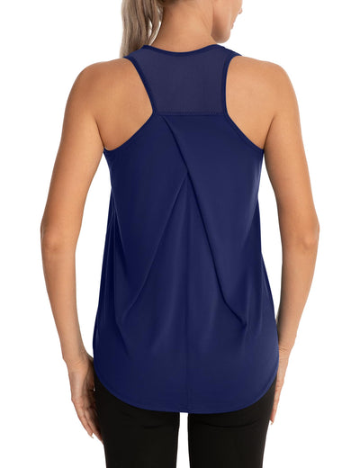 Aeuui Womens Workout Tops for Women Racerback Tank Tops Mesh Yoga Shirts Athletic Running Tank Tops Sleeveless Gym Clothes