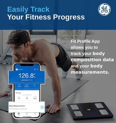 GE Smart Scale for Body Weight BMI Fat Muscle Mass with 14 Body Composition Metrics & All-in-one LCD Display, Digital Bathroom Weight Scales Bluetooth with App, Accurate Weighing Machine 400 lbs