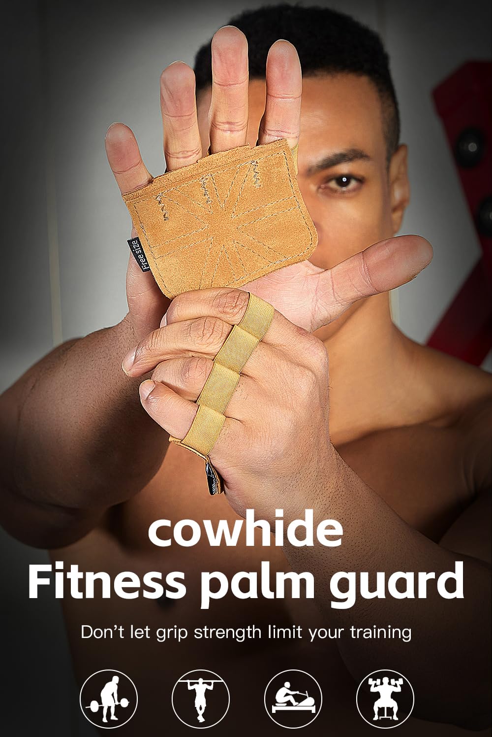 Leather Weight Lifting Gloves, Lifting Grips Weightlifting Gloves for Men Women, Weight Glove Gym Glove for Weightlifting Deadlift Exercise Pull-up