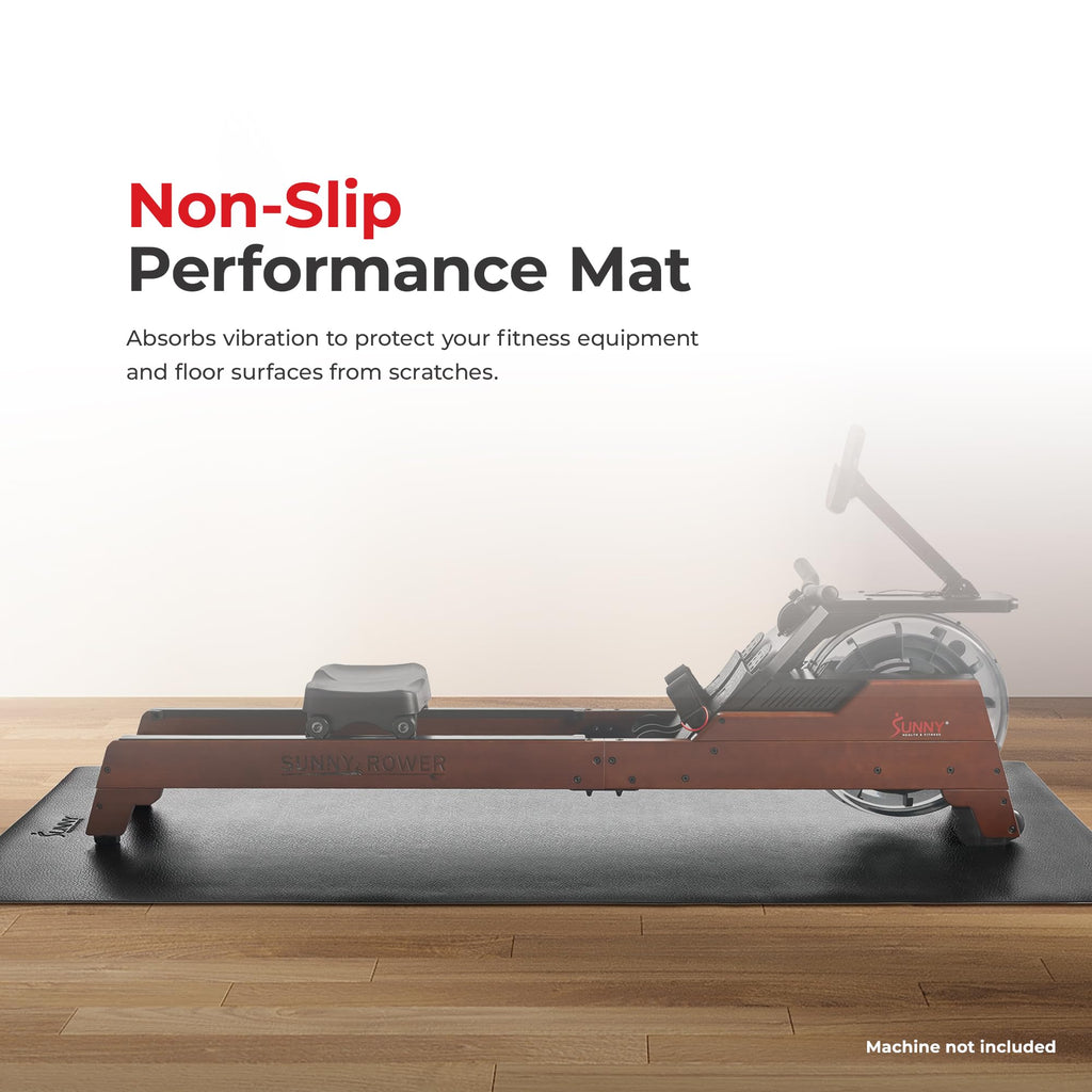 Sunny Health & Fitness Non-Slip Home Gym Mat – Workout Floor Protection Foam Pad for Treadmill, Bike, Elliptical, Yoga and Exercise Equipment or Standing Desk in 4 Size Options