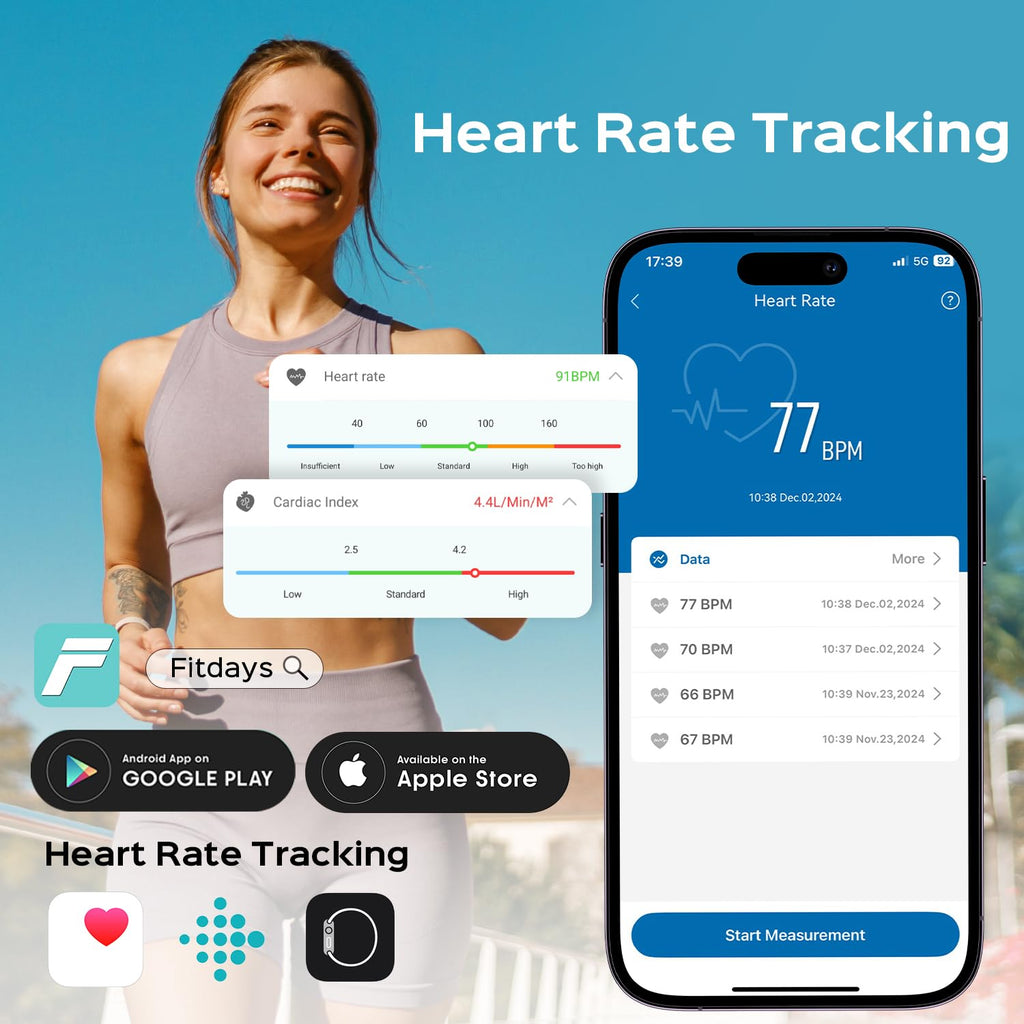 Lepulse Scale for Body Weight, Smart Digital Bathroom Weight Scale with BMI Muscle Mass 20 Body Composition Metrics,4.68"Large Display Body Fat Scales, Heart Rate, Accurate Bluetooth Weighing with App