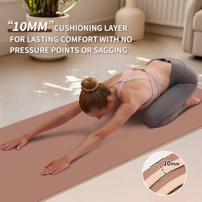 Yoga Mat Non Slip Anti-tear,extra thick-2/5 inch（10MM）High Resiliency Professional POE Yoga Mats for Women Men Kids,72"x24"inch,Workout, Yoga, Pilates and Floor Exercise, with Carrier Strap