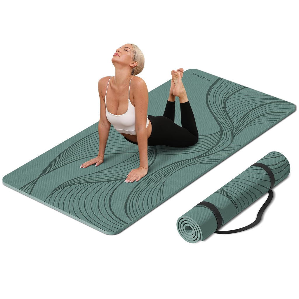 Large Yoga Mat-72’x36’x0.4’ Extra Width ＆ Thick,Comfortable,Non-Slip Exercise Mat-Works Great on All Floor for Stretching,Yoga Studio,Gym or Home Workouts