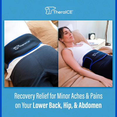 TheraICE Ice Pack for Back Brace for Lower Back Pain | 2 Hot or Cold Therapy Pain Relief Products for Sciatica, Herniated Disc., Lumbar Relief | 2 Heating Pads for Men or Women
