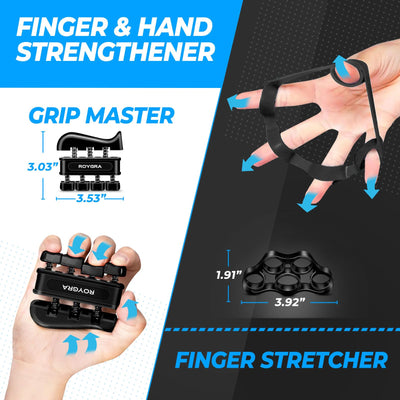 roygra Grip Strength Trainer (5 Pack), Forearm Strengthener Exerciser, Hand Strengthening Devices, Finger Strengthener, Workout Exercise Fitness Equipment, Baseball Climbing Calisthenics Basketball