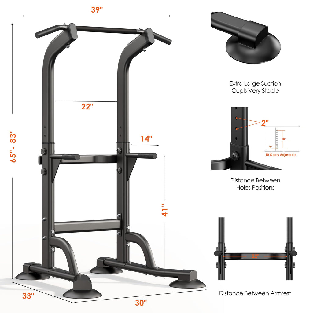 SogesPower Power Tower Dip Station Pull Up Bar for Home Gym Adjustable Height Strength Training Workout Equipment,Pull Up Bar Station