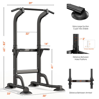 SogesPower Power Tower Dip Station Pull Up Bar for Home Gym Adjustable Height Strength Training Workout Equipment,Pull Up Bar Station