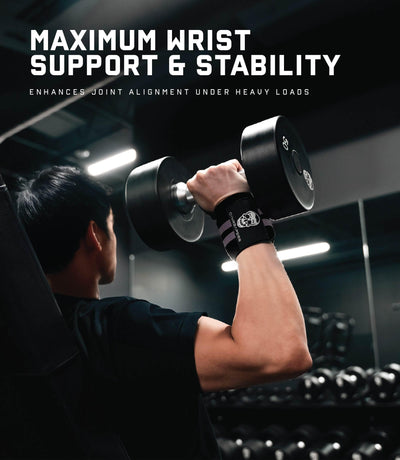 Gymreapers Weightlifting Wrist Wraps (IPF Approved) 18" Professional Quality Wrist Support with Heavy Duty Thumb Loop - Best Wrap for Powerlifting Competition, Strength Training, Bodybuilding