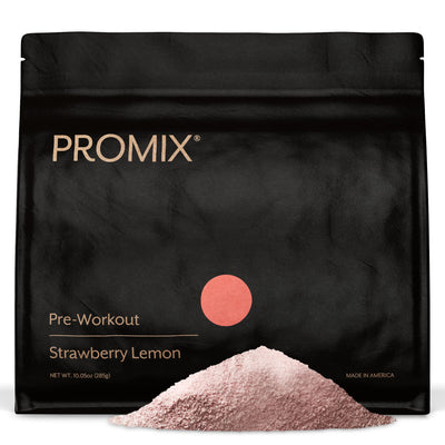 Promix Pre-Workout Powder, Strawberry Lemon – Boosts Focus, Energy & Endurance – With Caffeine, B12, Beta-Alanine & L-Tyrosine – Gluten & Dairy-Free, 10.05 oz