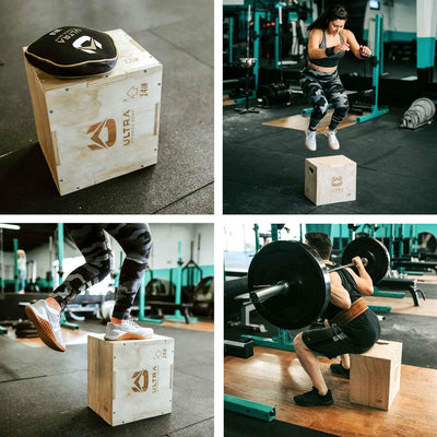 Ultra Fitness Gear Wooden Plyo Box, 31 Plyometric Jump Training Squat, Step Up, Jumps & More Workout Size S, M, L, XL