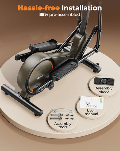 Niceday Elliptical Machine, Elliptical Exercise Machine for Home with Hyper-Quiet Magnetic Driving System, Elliptical Trainer with 15.5IN & 20IN Stride, 16 Resistance Levels, 500LBS Loading Capacity