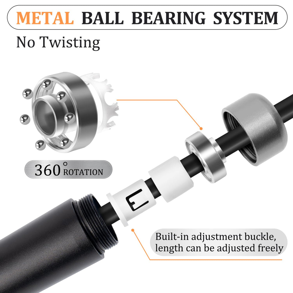 1LB Weighted Jump Ropes for fitness Women Men, Tangle-Free Ball Bearing Rapid Speed Skipping Jump Rope with Adjustable 9mm Cotton & PVC Cord, Aluminum Handles for MMA, Boxing, CrossFit, Weight-loss Workouts