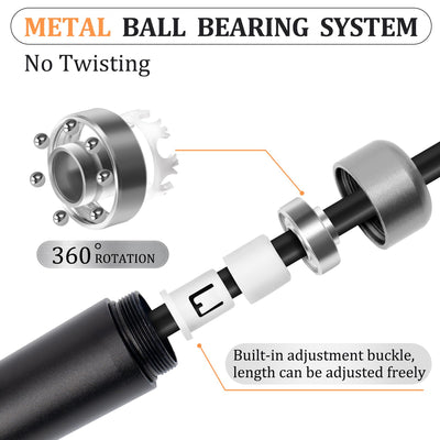 1LB Weighted Jump Ropes for fitness Women Men, Tangle-Free Ball Bearing Rapid Speed Skipping Jump Rope with Adjustable 9mm Cotton & PVC Cord, Aluminum Handles for MMA, Boxing, CrossFit, Weight-loss Workouts