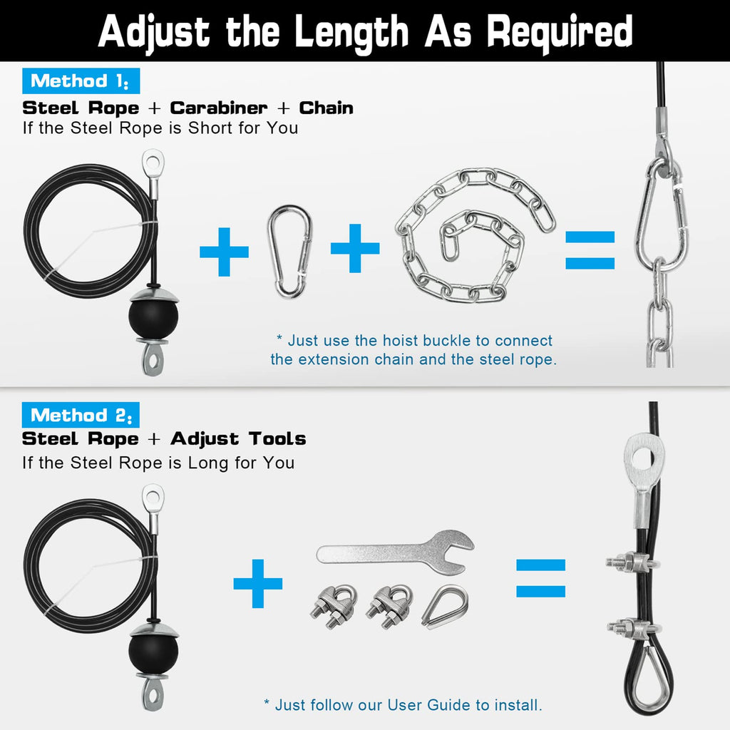 SERTT Weight Cable Pulley System Gym, Upgraded Cable Pulley Attachments for LAT Pull Down, Biceps Curl, Tricep, Arm Workouts - Home Gym Add On Equipment