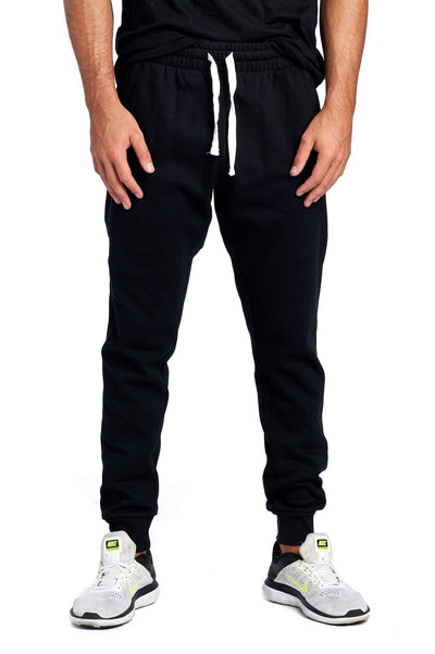 PROGO USA Men's Joggers Sweatpants Basic Fleece Marled Jogger Pant Elastic Waist