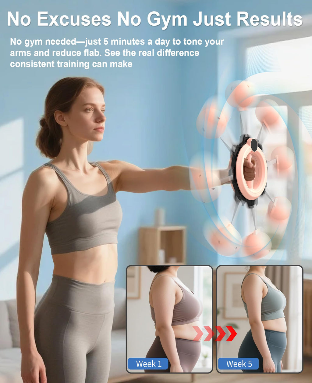 Arm Workout for Men and Women, 360° Hand-Crank Forearm Trainer, Chest Trainer,Shoulders and Arm Muscle Training Fitness Equipment, Home Workout Equipment and Gym Workouts