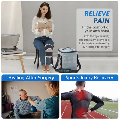Cold Therapy Machine with Programmable Timer, Portable Ice Machine for Knee After Surgery, Knee Replacement Recovery System for Pain Relief with Compression Pad