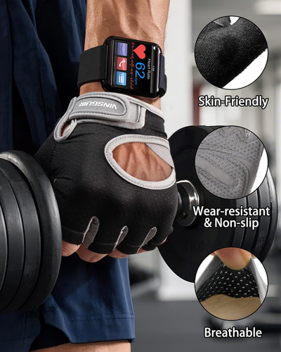 VINSGUIR Workout Gloves for Women and Men, Breathable Weight Lifting Gloves for Gym Exercise, Fitness, Training, and Cycling, with Excellent Grip and Cushion Pads