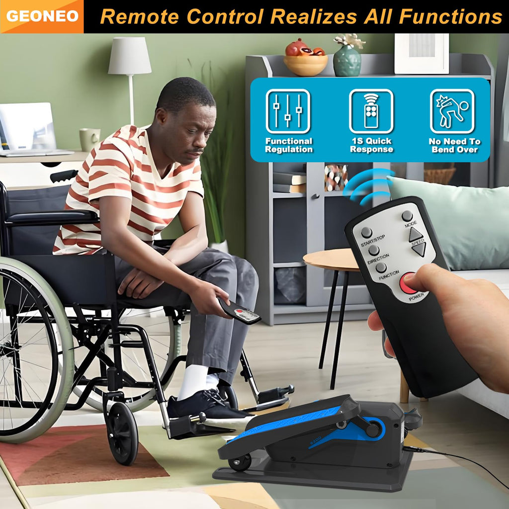 Under Desk Elliptical Machine, Electric Elliptical Exerciser for Senior, Quiet & Small Electric Seated Pedal Exerciser for Home with Display Monitor, Remote Control & 12 Adjustable Speeds