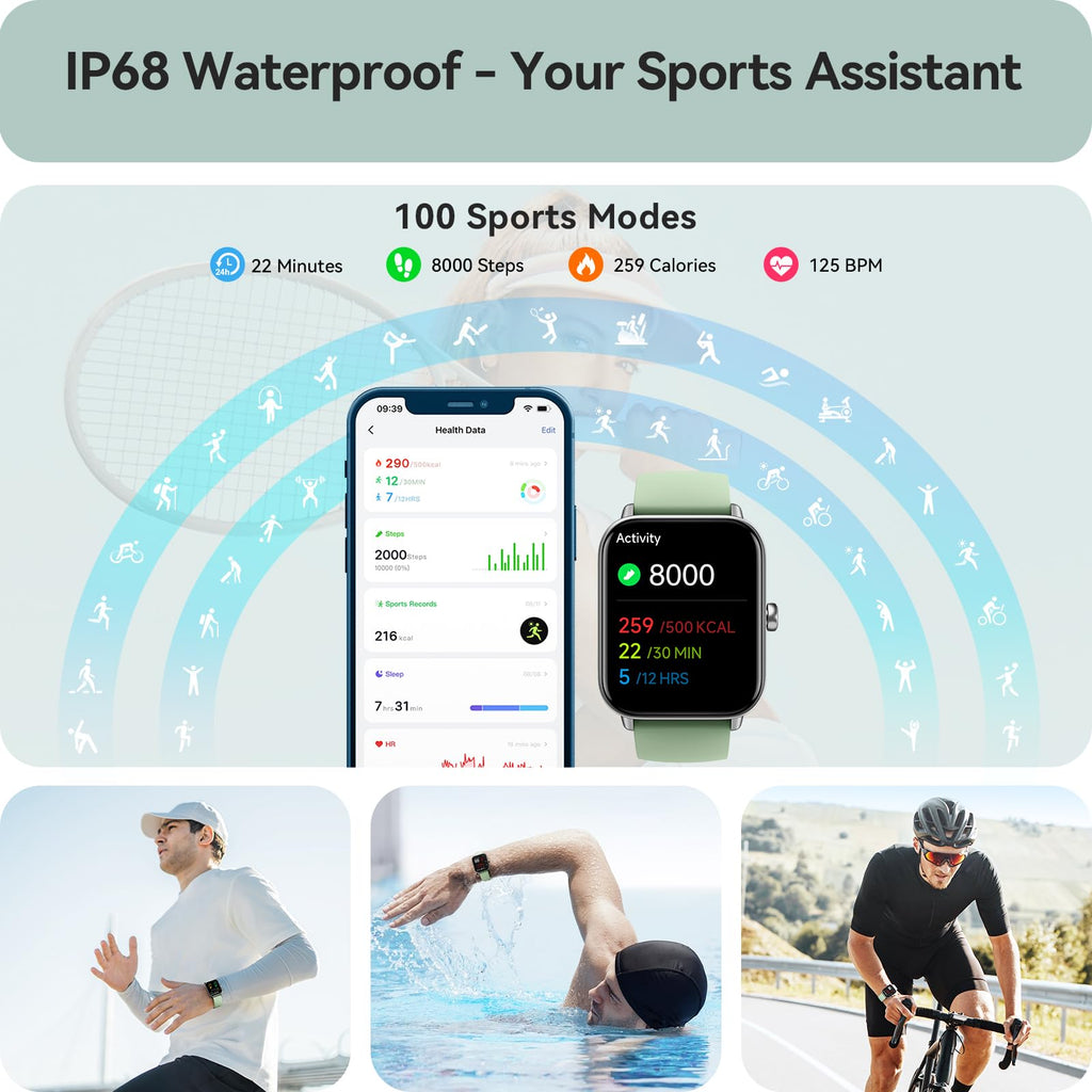 Smart Watch for Women Android & iPhone, Alexa Built-in, IP68 Waterproof Activity Fitness Tracker with Bluetooth Call (Answer/Make), 1.8" Smartwatch with Heart Rate/SpO2/Sleep Monitor, 100+ Sports Mode