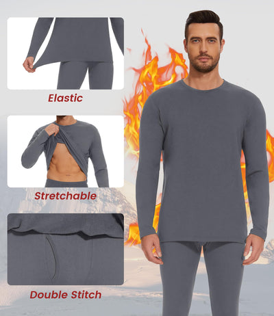 Thermal Underwear for Men Long Johns Set - Fleece Lined Base Layer for Cold Weather Winter Clothes