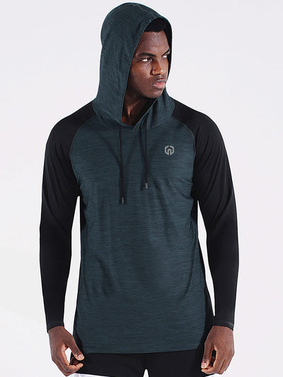 NELEUS Men's Dry Fit Athletic Shirt Workout Running Long Sleeve Shirts with Hoods