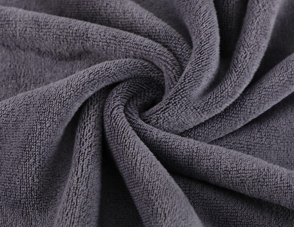 Microfiber Gym Towels Bigger Size Super Soft for Exercise Fitness, Sports, Workout, 380-GSM 15-Inch x 31-Inch Quick-Drying Towels (3 Pack, Grey+Blue+Purple)