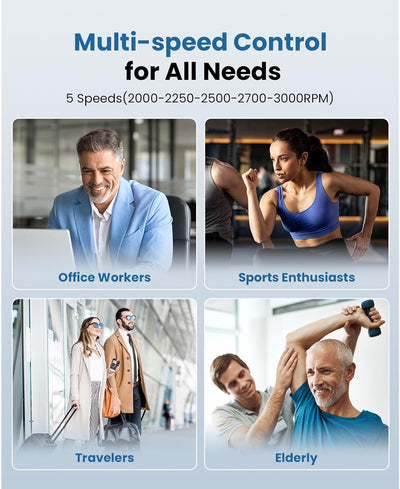 BOB AND BRAD M7 Plus Mini Massage Gun with Heat, Pocket-Sized Heated Deep Tissue Massager, Portable Percussion Muscle Travel Massager Gun, Ultra Light Small & Quiet Massage Gun