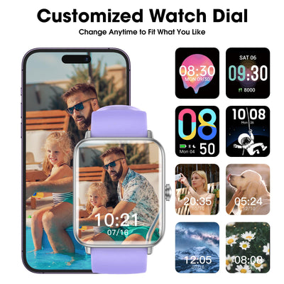 Smart Watch, Fitness Tracker with Heart Rate Monitor, Blood Oxygen, Sleep Tracker, 41mm Touchscreen Smartwatch for Android iOS Swimming Waterproof Pedometer Step Calories Tracker for Women Men