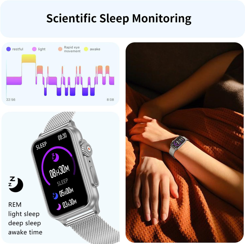 FITVII Nexa Fitness Tracker Answer/Make Calls, Smart Watch with Blood Pressure, Blood Oxygen, 24/7 Heart Rate Monitor, 120+ Sport Mode Activity Tracker with Step Counter, Sleep Tracker for Women Men