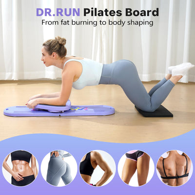 Pilates Board, Pilates Reformer Set, 7 in 1 Multifunctional Pilates Reformer Machine with Timer, Portable Foldable Pilates Board for Home Workout, Pilates Kit with Storage Bag