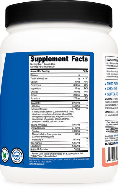 Nutricost Intra-Workout Powder, 30 Servings (Pink Lemonade) - Non-GMO, Gluten Free, Intraworkout Supplement