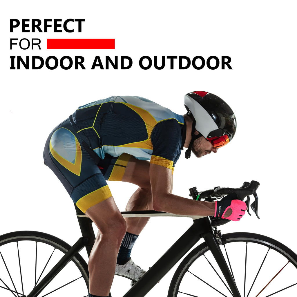 BEAST RAGE Workout Gloves for Men & Women - Fingerless Gym Gloves with Palm Protection, Breathable & Lightweight for Weightlifting, Cycling & Pull Up